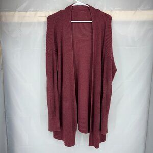 Lululemon Women 12 Cashlu Sweater Wrap Cardigan Heather Mule Wine Long Sleeve